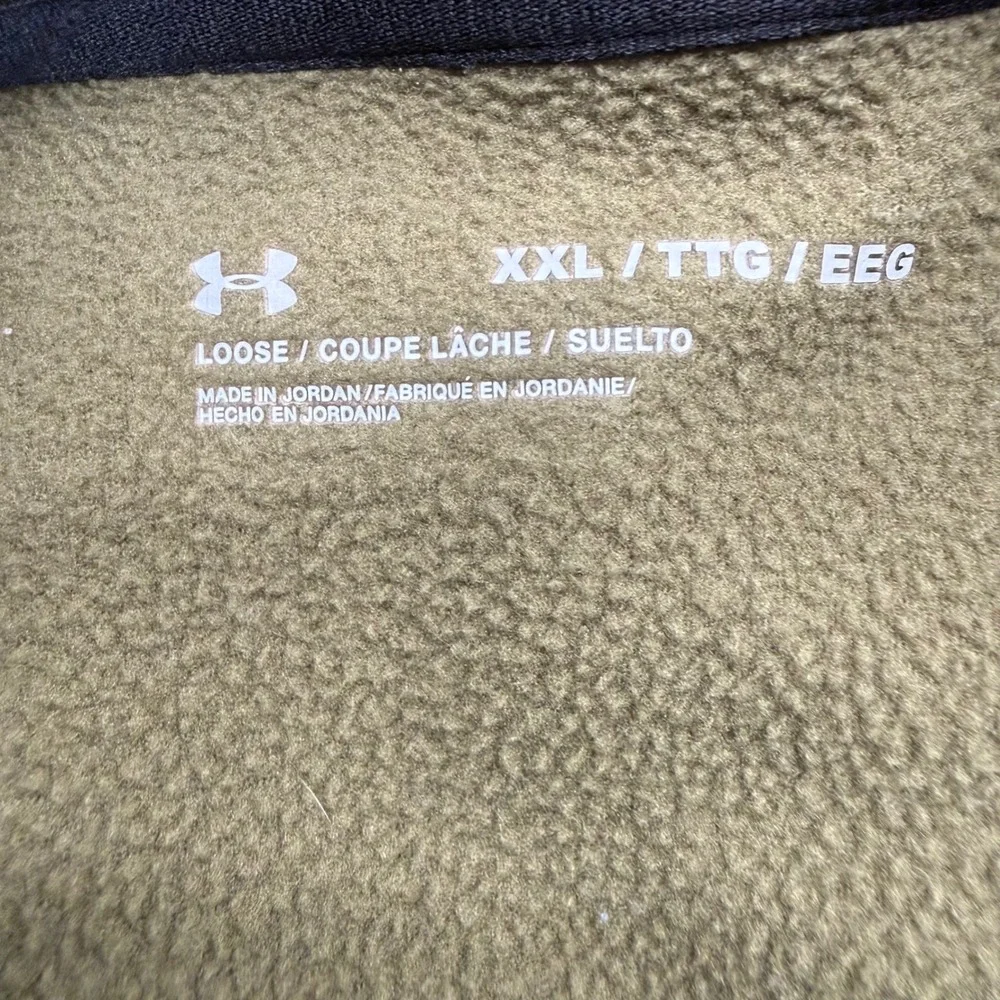 Under Armour Pullover Men XXL Green 1357145 Quarter Zip Heathered Fleece Loose